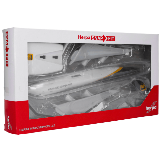 Herpa Snap-Fit Flugzeugmodell UPS Worldwide Services Boeing 747-8F (1:250)